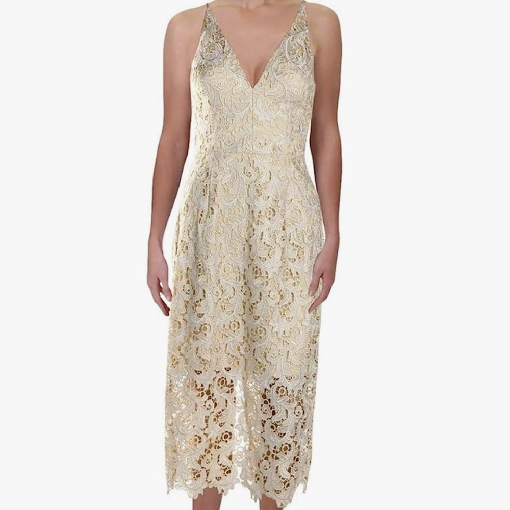 Cream-colored midi dress